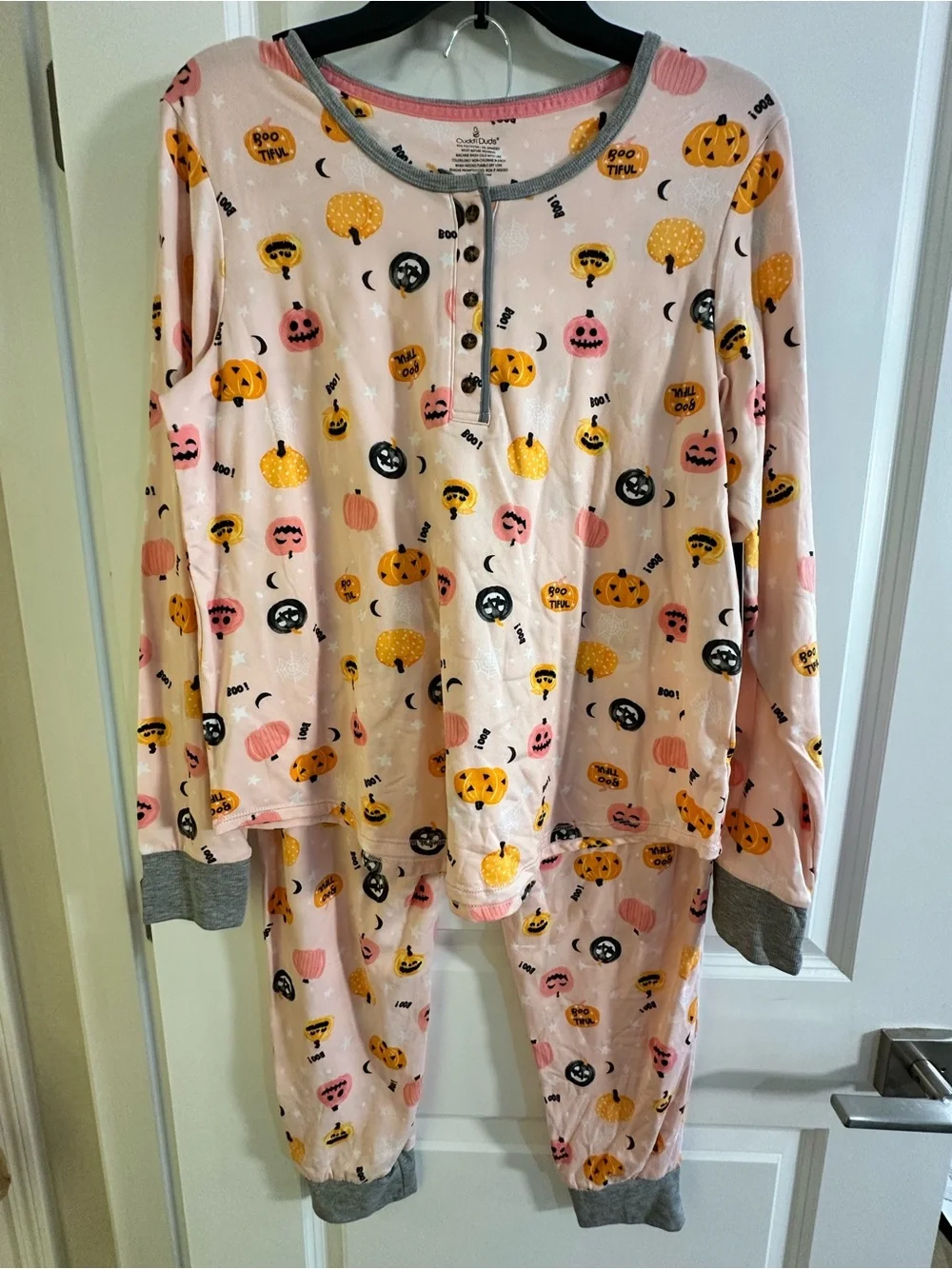 New - Adult Cuddl Duds Halloween Pajama Set